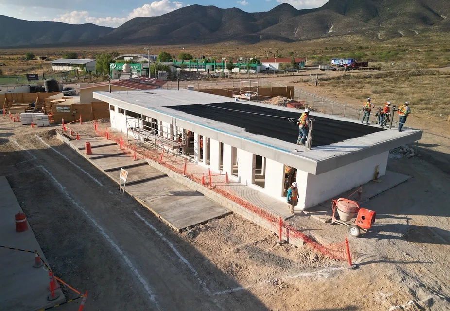 Módulo de dormitorios del albergue en construcción